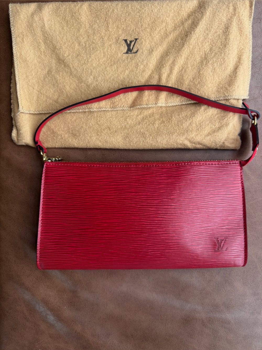 Louis Vuitton Red Epi Leather Pochette
